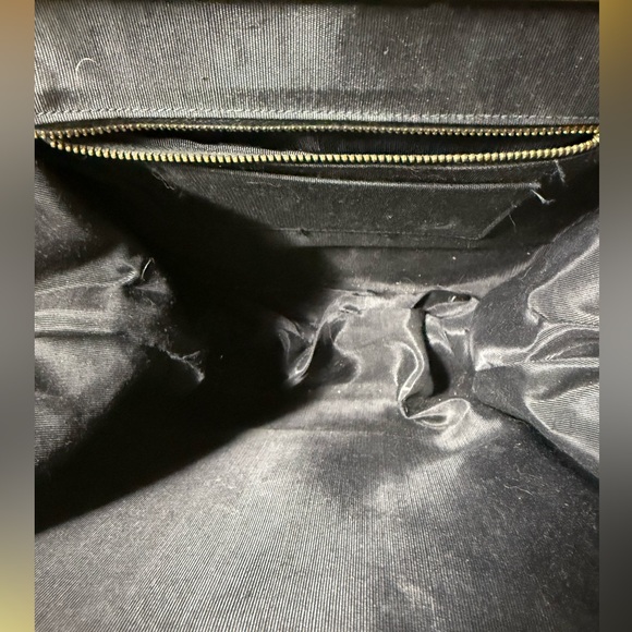 Vintage Black Leather Kelly Bag Reptile Embossed Structured Handbag - Picture 3 of 10